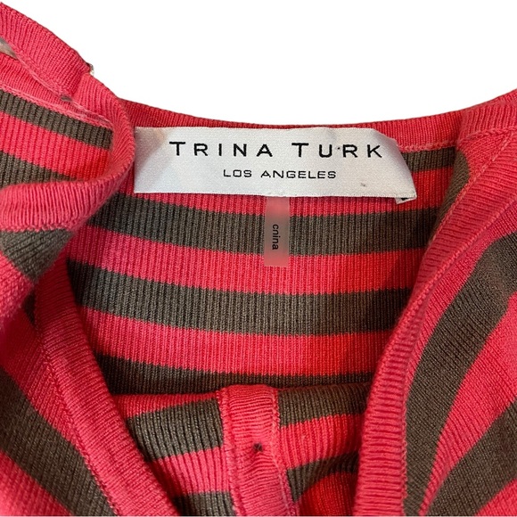 ⚡️SOLD⚡️Trina Turk Vintage Y2K Striped Slip Strappy Silk Blend Knit Dress Pink - Picture 7 of 16